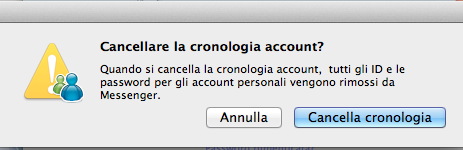 messenger cancella cronologia